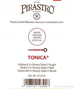 Pirastro Violin Strings Tonica Violin E String -Silvery Steel