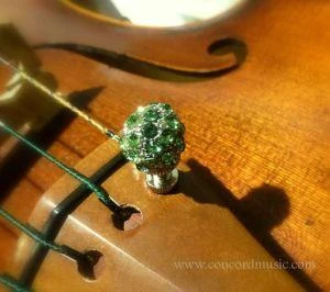 Luxitune Emerald Pavé Ball Fine Tuner for Violin & Viola - Premium Luxitune Tuners 3 Luxitune Emerald Pavé Ball Fine Tuner Luxitune Tuners Violin