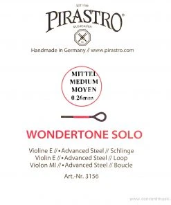 Pirastro Wondertone Solo Advanced Steel E Popular Violin E Strings