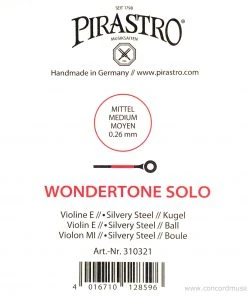 Pirastro Wondertone Solo Silvery Steel E String Pirastro Violin Strings